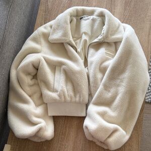 Cream Teddy Jacket for Women